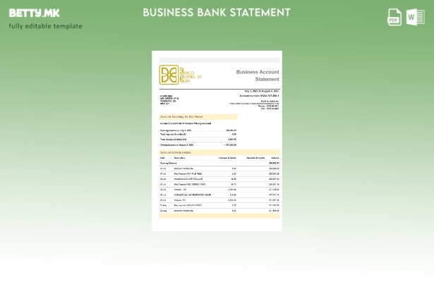 модерен стил Банко Централна де Кубанска банкарска деловна фирма извод на сметка